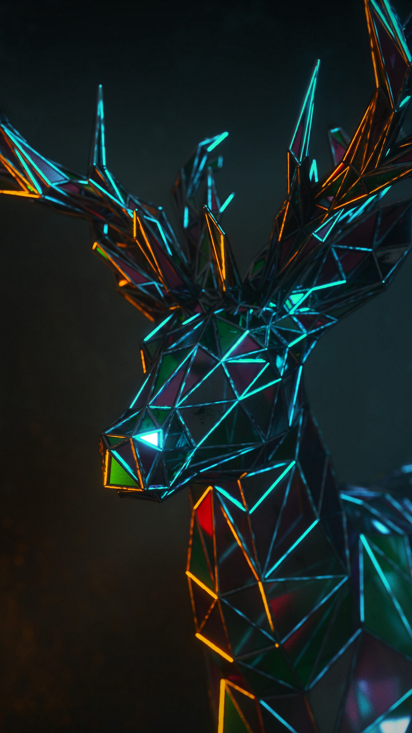 Wallpaper Deer, 3d, Polygon, Figure, Geometric - Imagenes 3d 4k - HD Wallpaper 