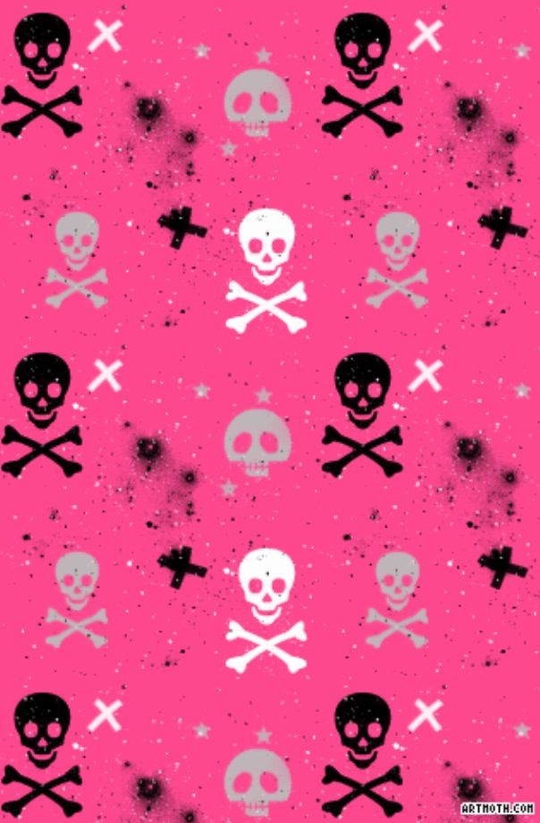 Cute Pink Skull Background - HD Wallpaper 