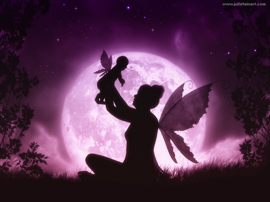 Fairy Mother And Child - Julie Fain Fairy - HD Wallpaper 