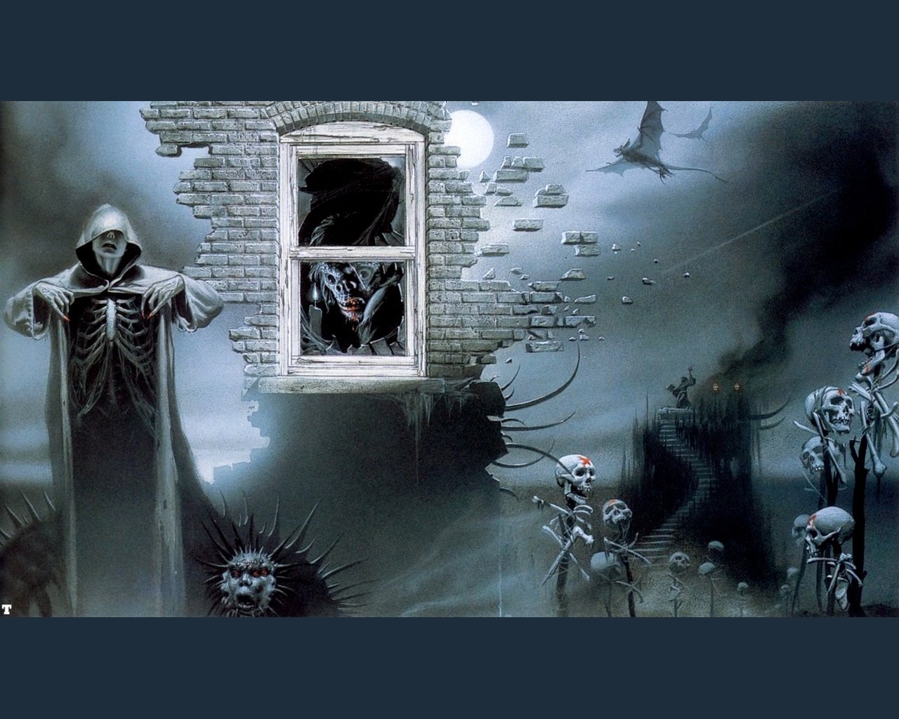 Download Hd Skeleton Desktop Wallpaper Id - Hp Lovecraft Cover Art - HD Wallpaper 