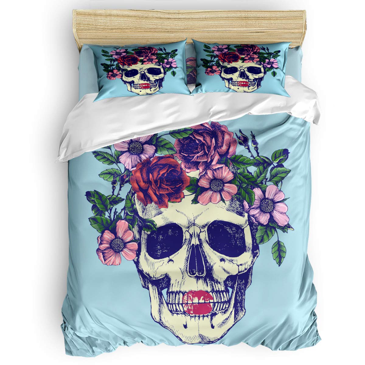 Sugar Skull With Flower Crown - HD Wallpaper 