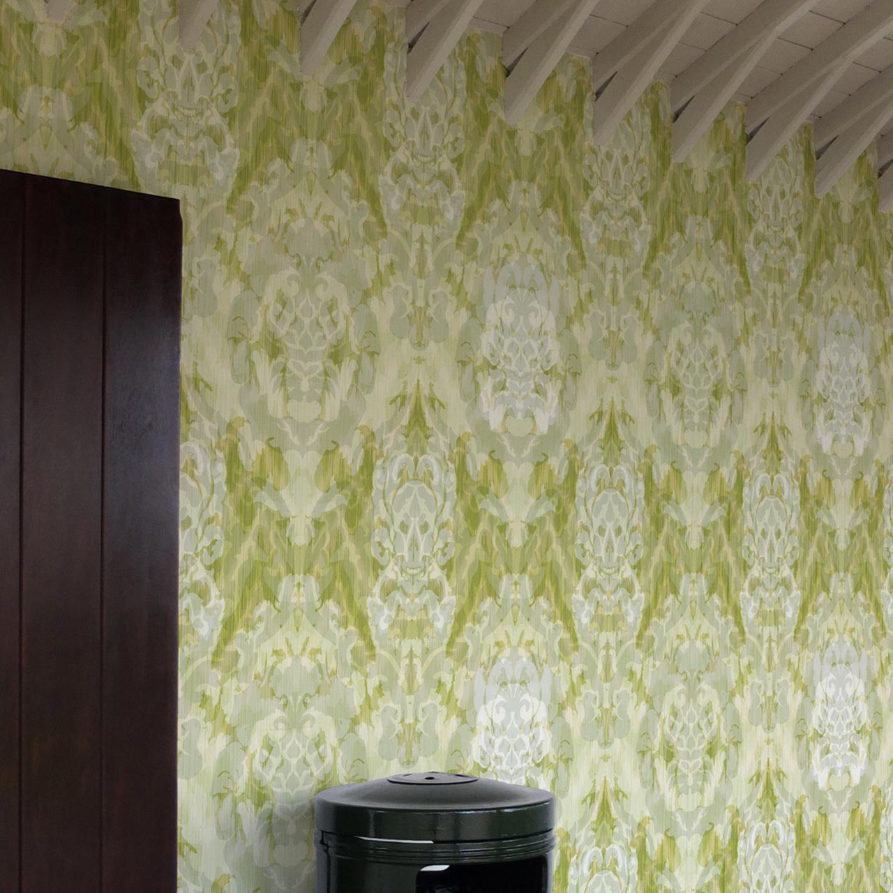 Skull Damask Superwide Ror/skld/obrn/02 - Wall - HD Wallpaper 