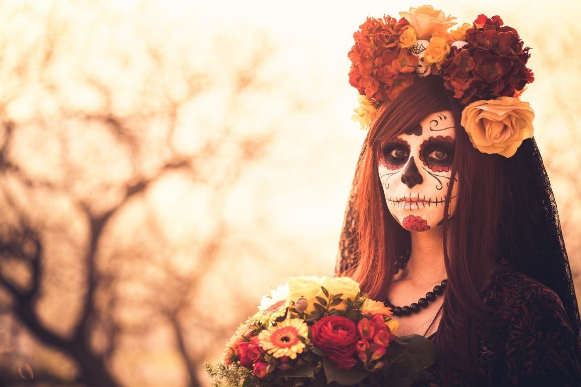 Free Download Sugar Skull Wallpaper Id - Los Dias De Los Muertos Shooting - HD Wallpaper 