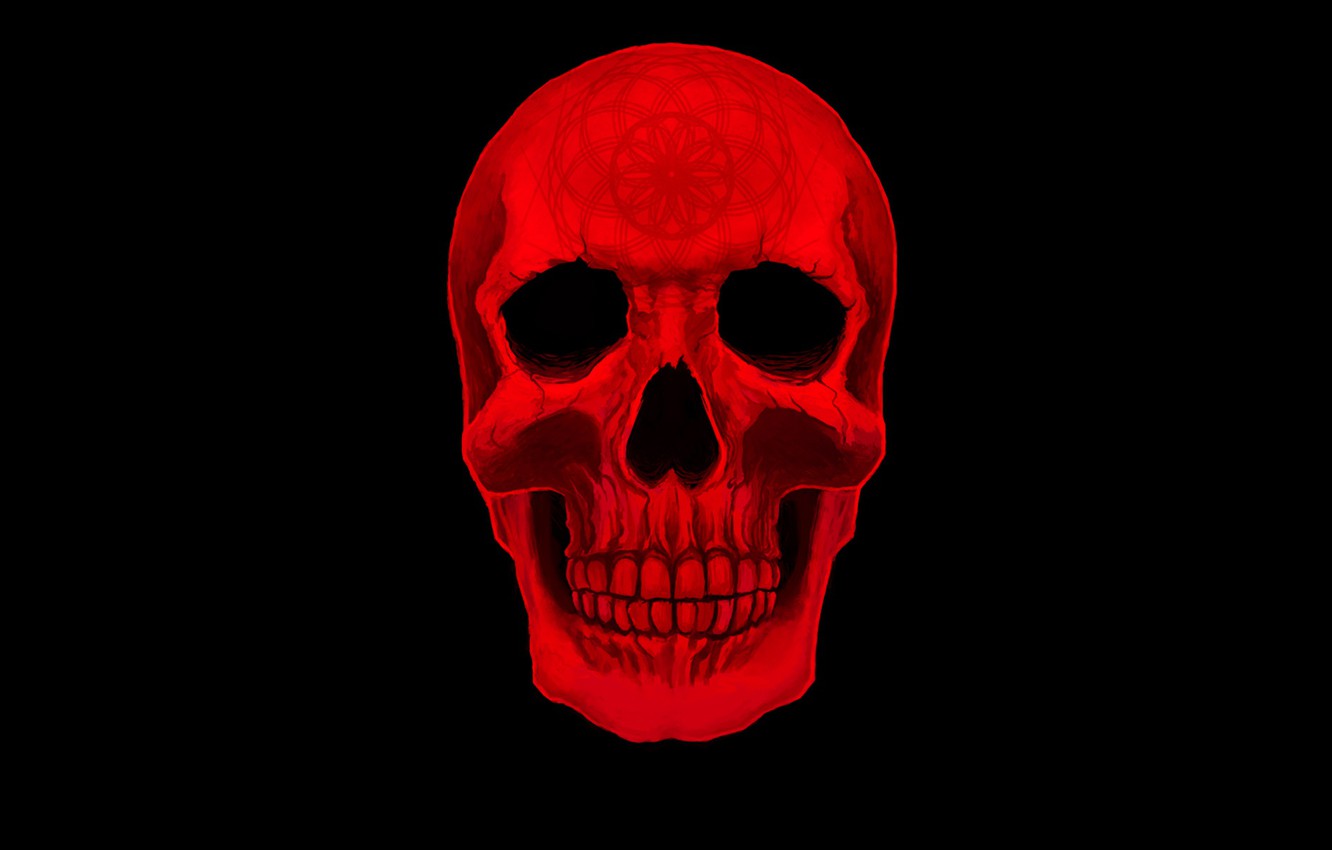 Photo Wallpaper Red, Skull, Minimalism, Skeleton, Sake - Заставки На Айфон Череп - HD Wallpaper 