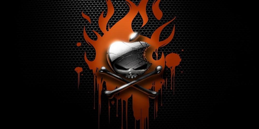 Apple Skull Fire - HD Wallpaper 