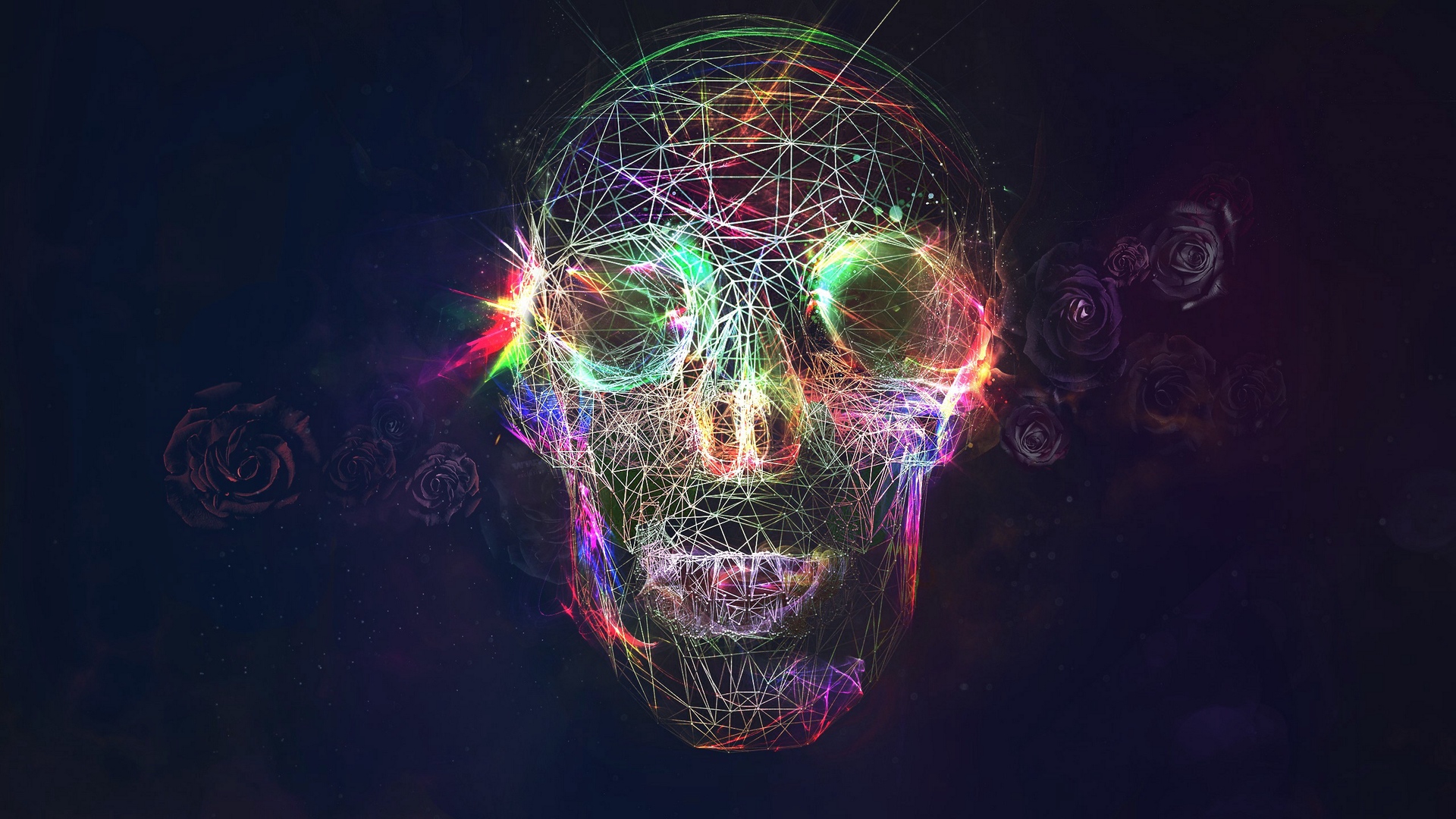 Wallpaper Skull, Abstract, Bright, Background - Tech House - HD Wallpaper 