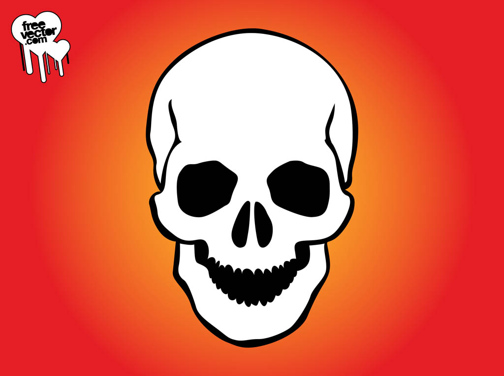 Horror Vectors - Smiling Skull - HD Wallpaper 