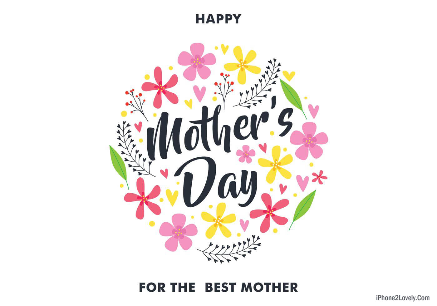 Happy Mothers Day For The Best Mom Wallpaper Hd - Graphic Design - HD Wallpaper 