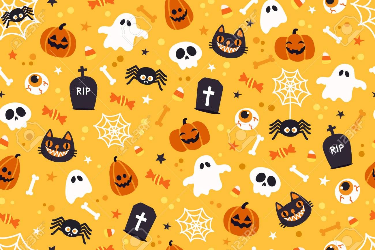 Cute Computer Halloween Backgrounds - HD Wallpaper 