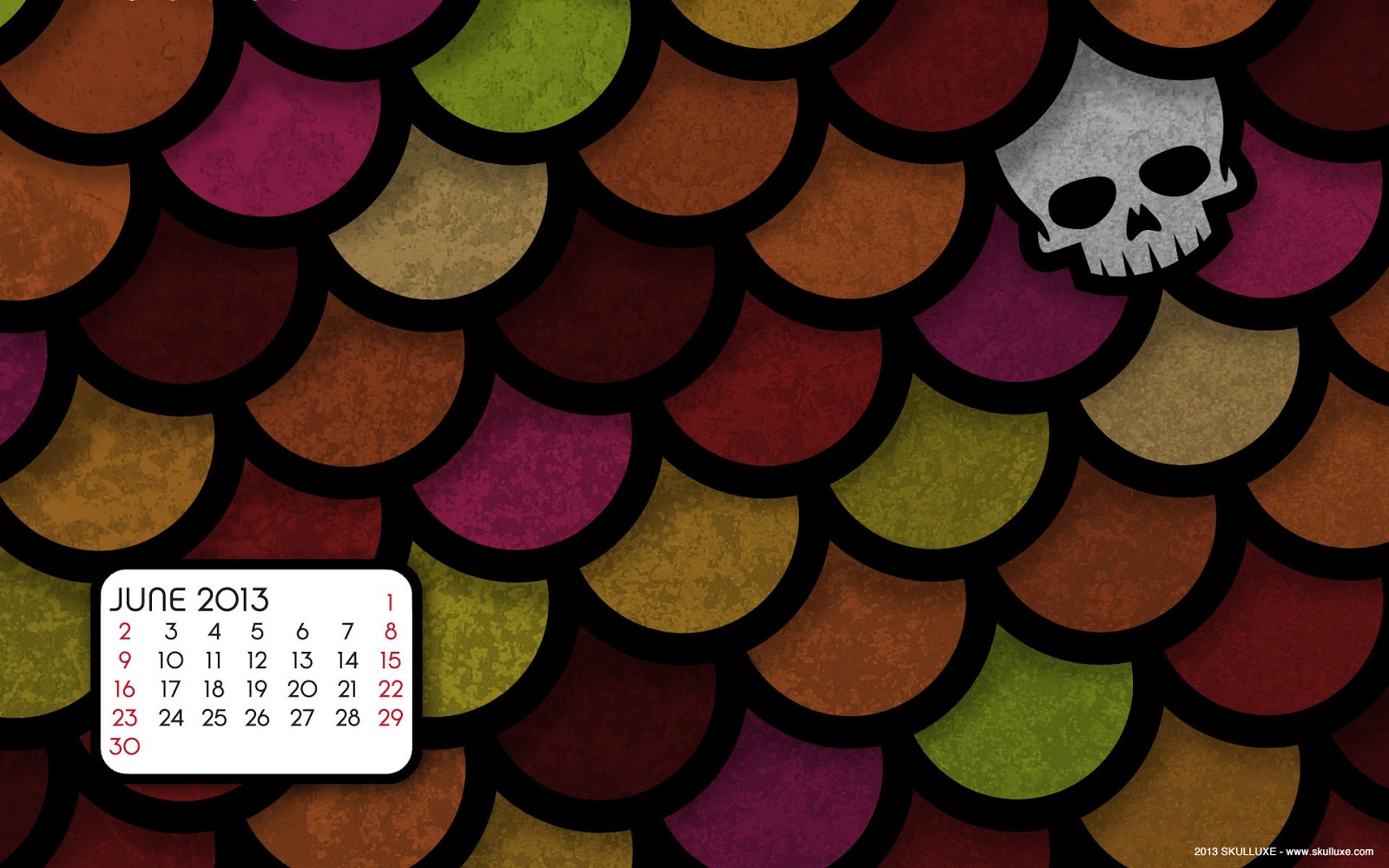 Skull Desktop Calendar June - Eye Shadow - HD Wallpaper 