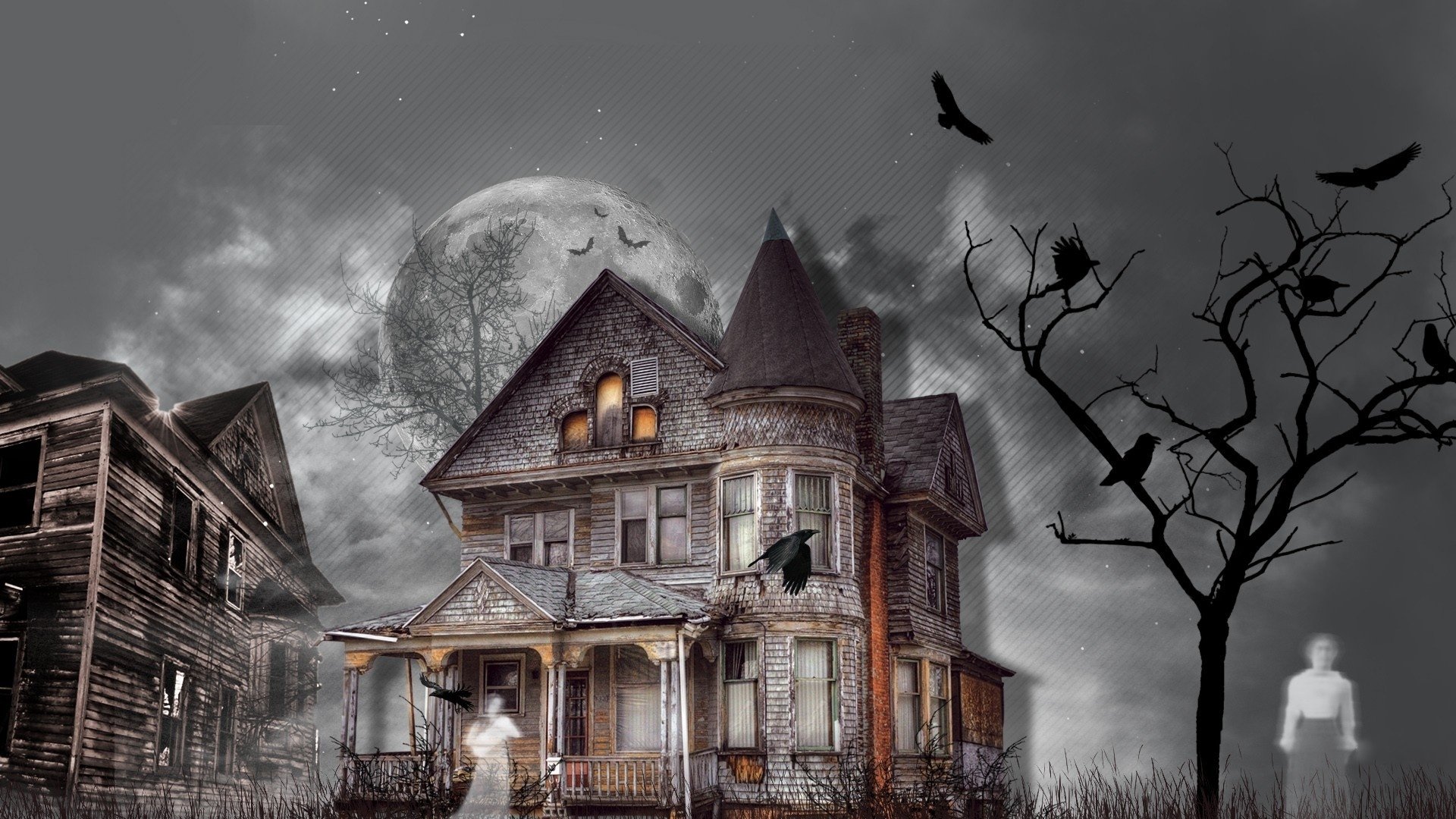 Ghost Halloween Wallpapers Haunted House - HD Wallpaper 