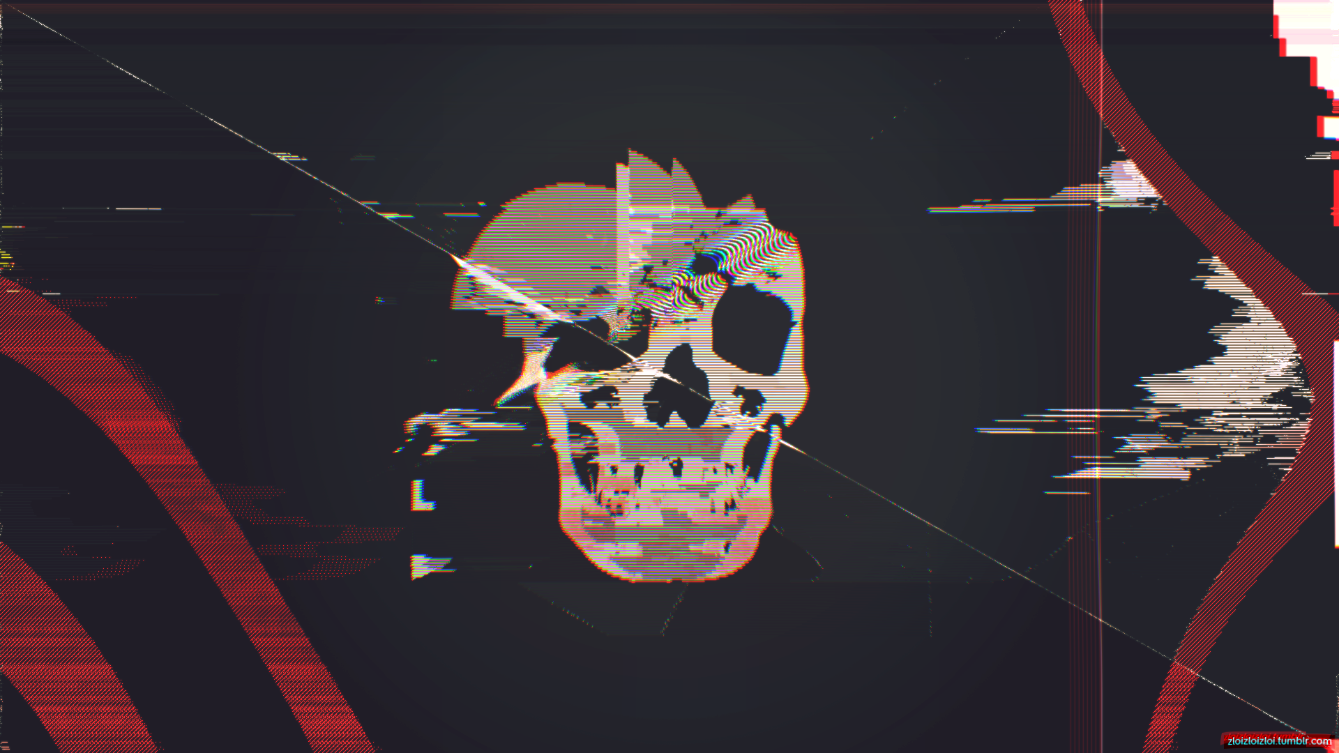 Glitch Skull - HD Wallpaper 