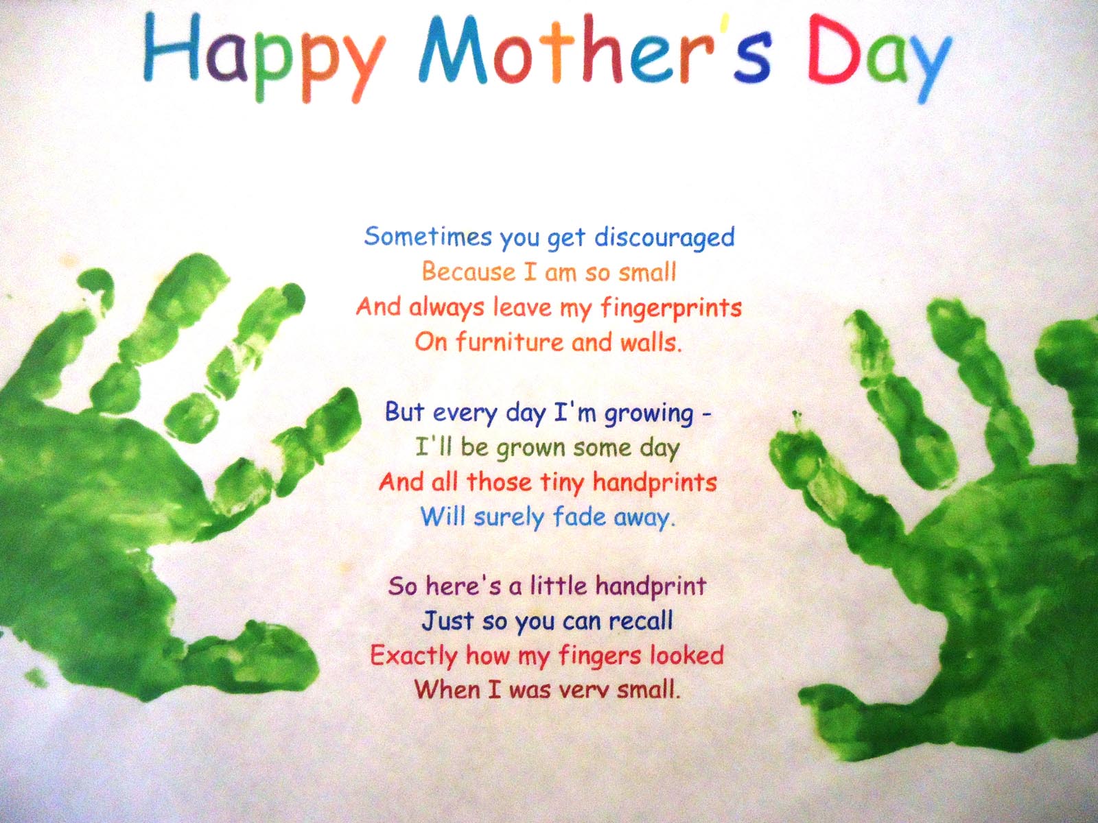 Happy Mothers Day Sister - Mothers Day Quotes Handprints - HD Wallpaper 