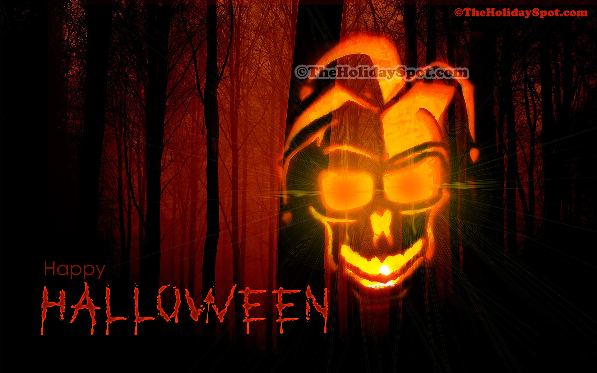 Creepy Wallpaper Happy Halloween - HD Wallpaper 