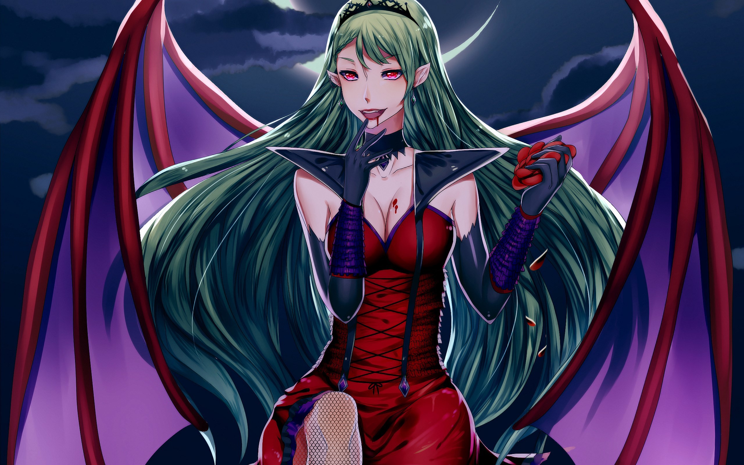 Anime Evil Vampire Girl - 2560x1600 Wallpaper 