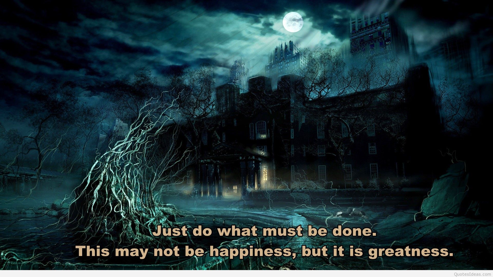 Scary Wallpaper Great Quote - Scary Castle Background - HD Wallpaper 
