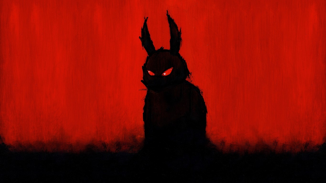 Dark, Scary, Creepy, Rabbit, Evil, Dark Theme - Red Rabbit - HD Wallpaper 