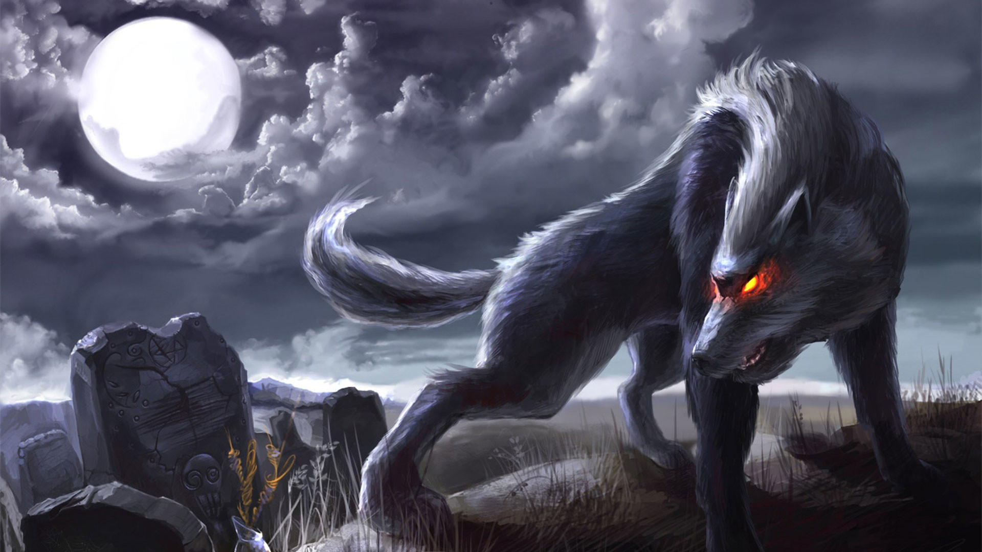 Hd Pics Photos 3d Animated Wolf Horror Painting Night - 1920x1080 Wallpaper Hd Pics Photos 3d Animated Wolf Horror Painting Night - 1920x1080 Wallpaper