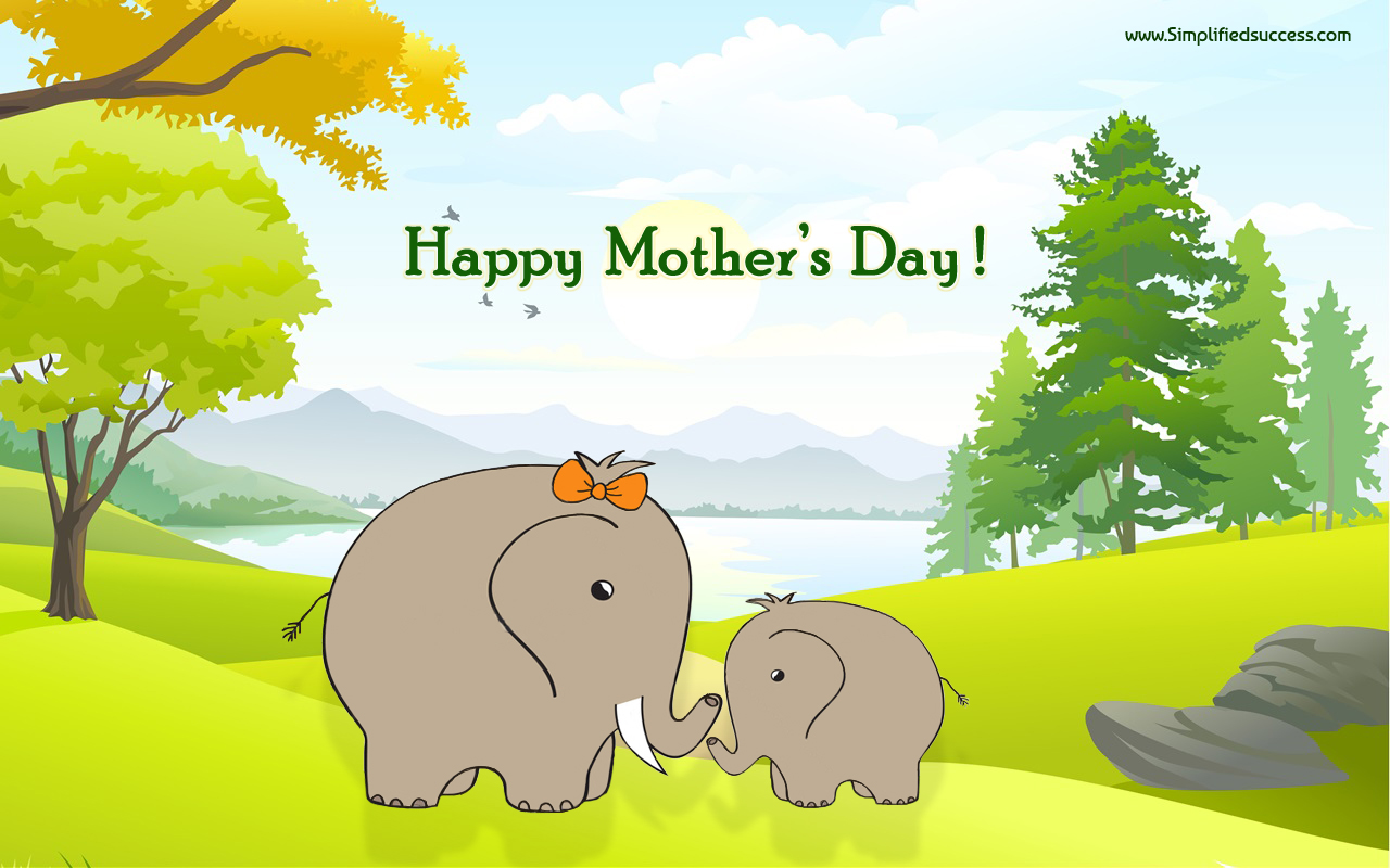 Cute Happy Mothers Day - HD Wallpaper 