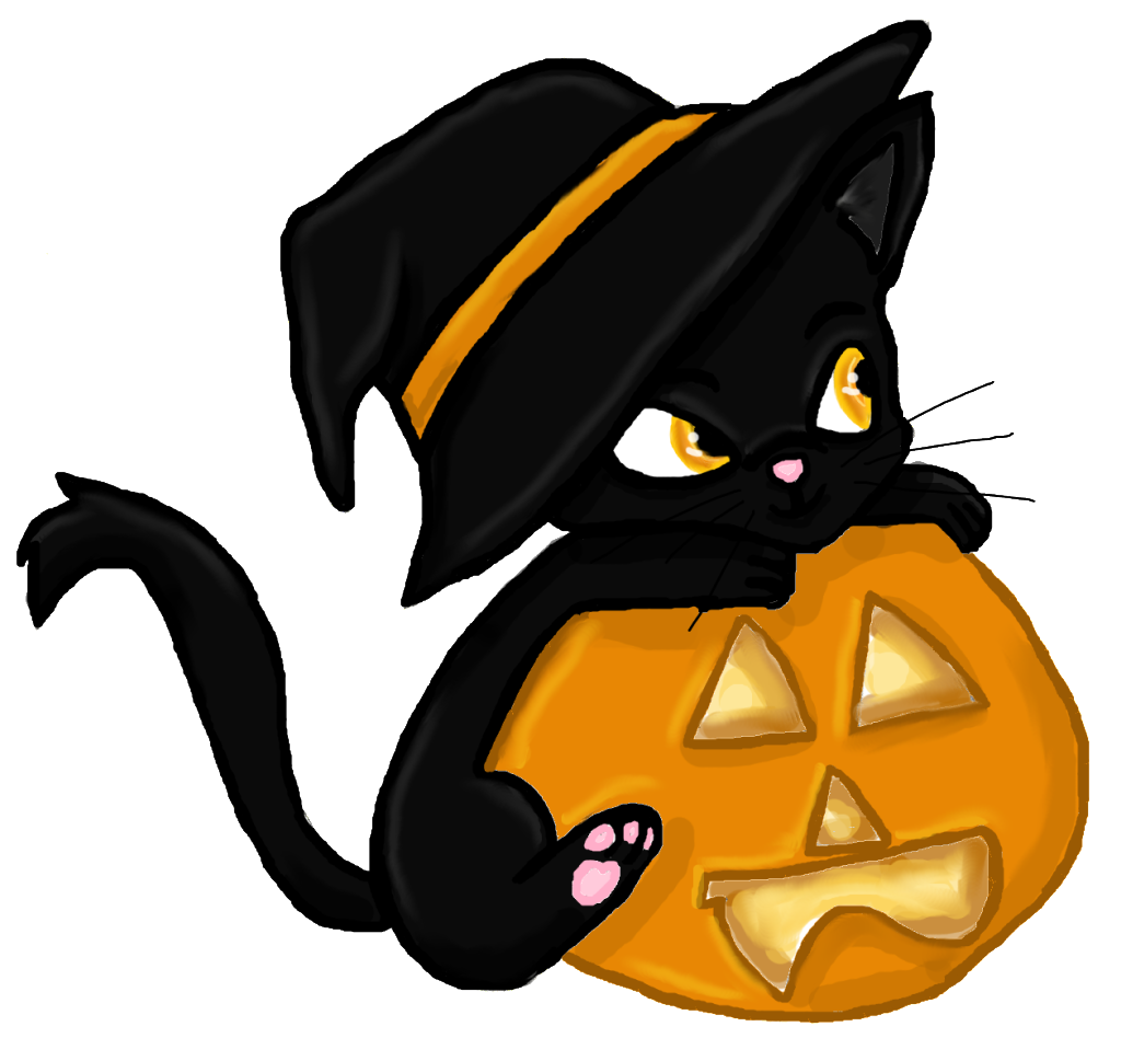 Halloween Cat Halloween Cat 2014 - Halloween Black Cat Cartoon - HD Wallpaper 