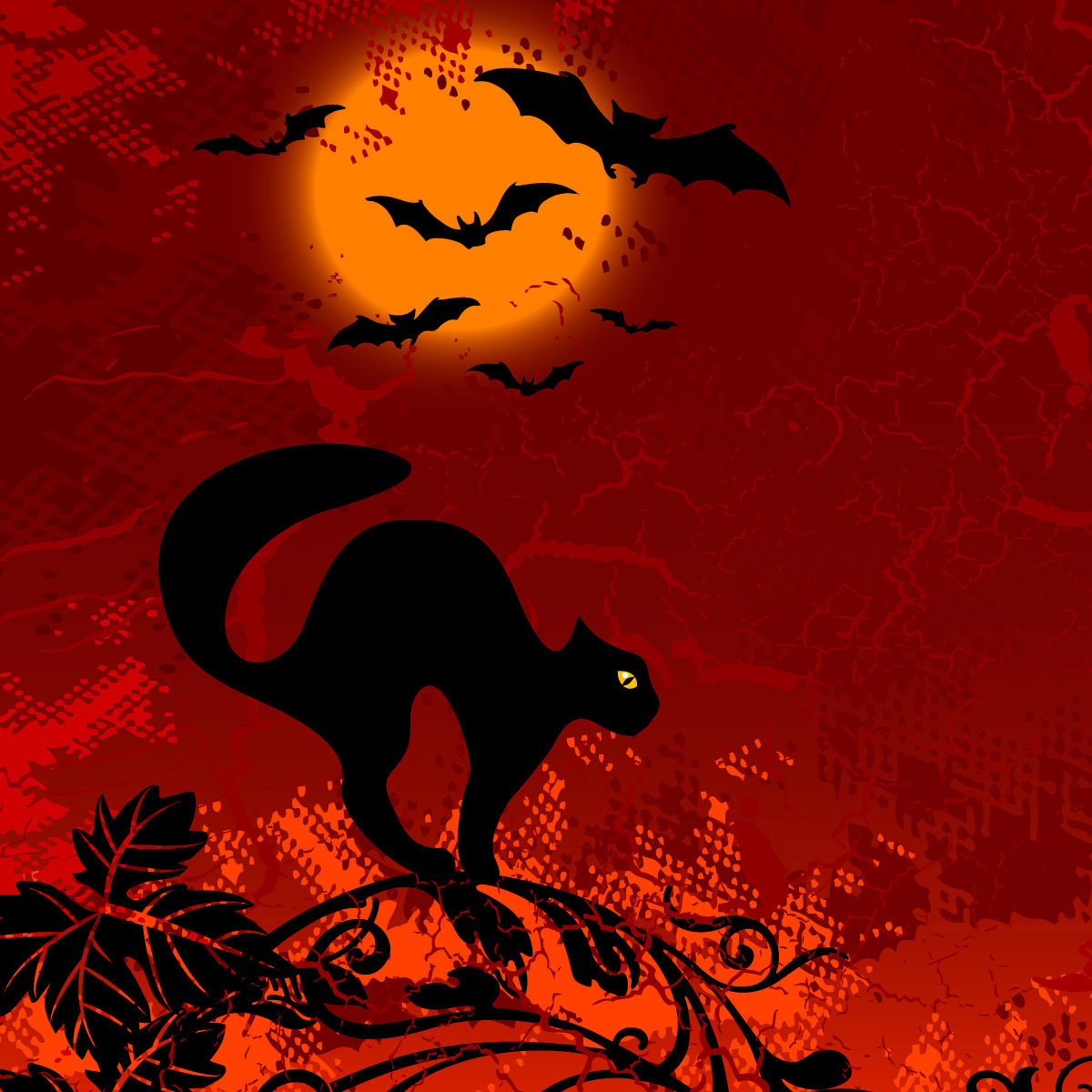 Halloween Black Cats Background - HD Wallpaper 