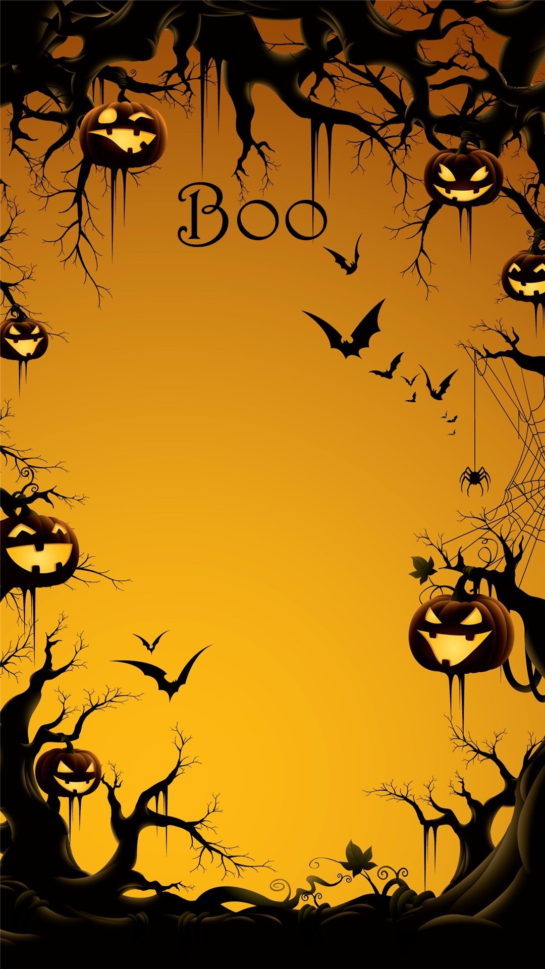 2014 Boo Halloween Iphone 6 Plus Wallpaper With Pumpkin - Cool Halloween Poster Ideas - HD Wallpaper 