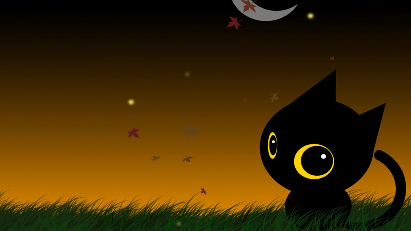 Cute Halloween Wallpapers For Iphone For Free Wallpaper - Black Cat Halloween Background - HD Wallpaper 