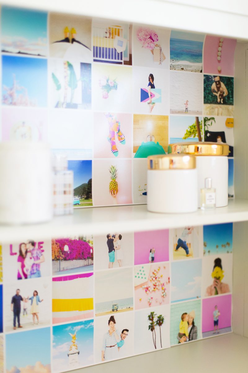 How To Wallpaper Your Cabinets With Instagram Photos - Chic Christmas Cubicle Decorations - HD Wallpaper 