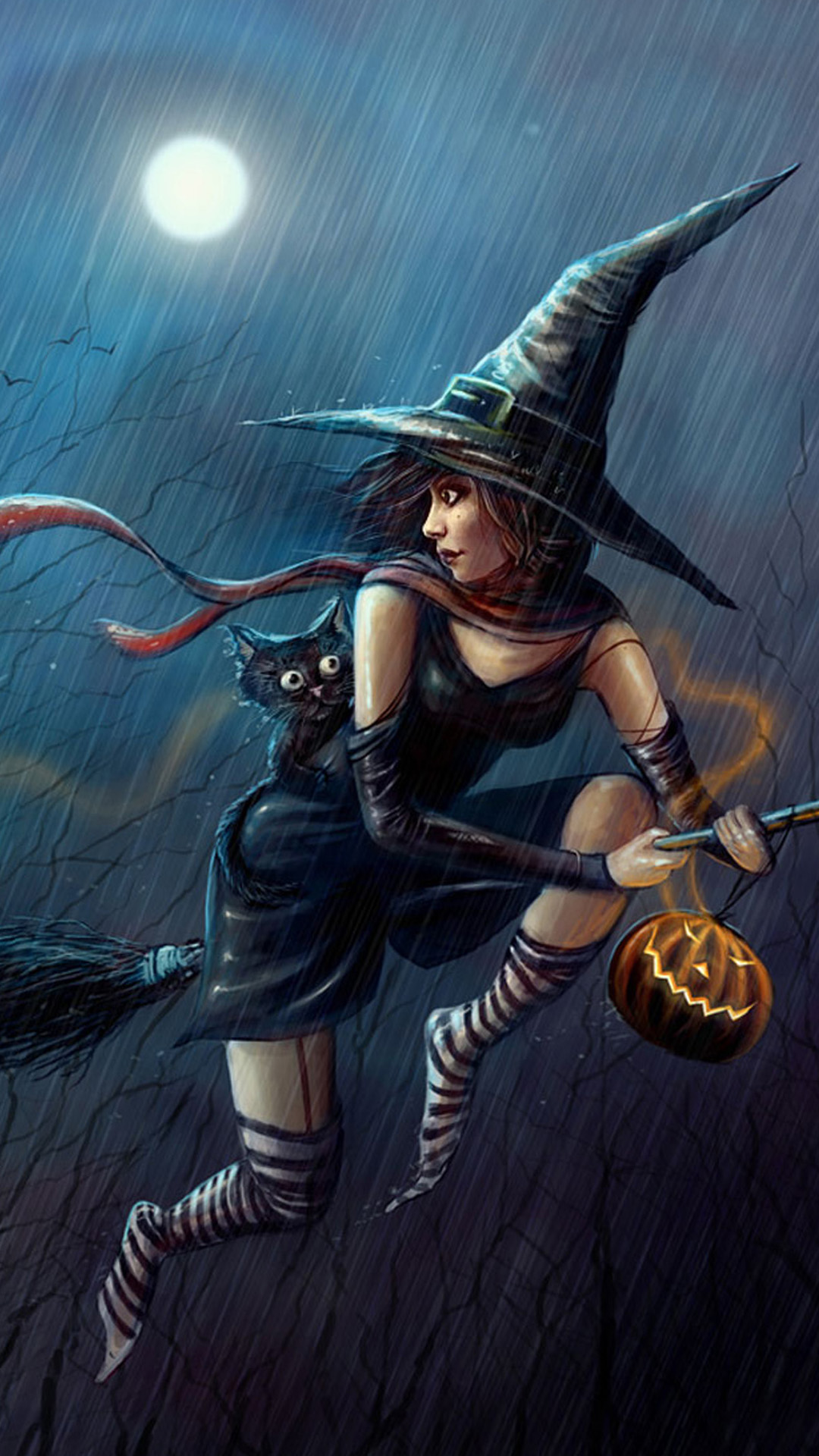 Halloween Witch Wallpaper Phone - HD Wallpaper 