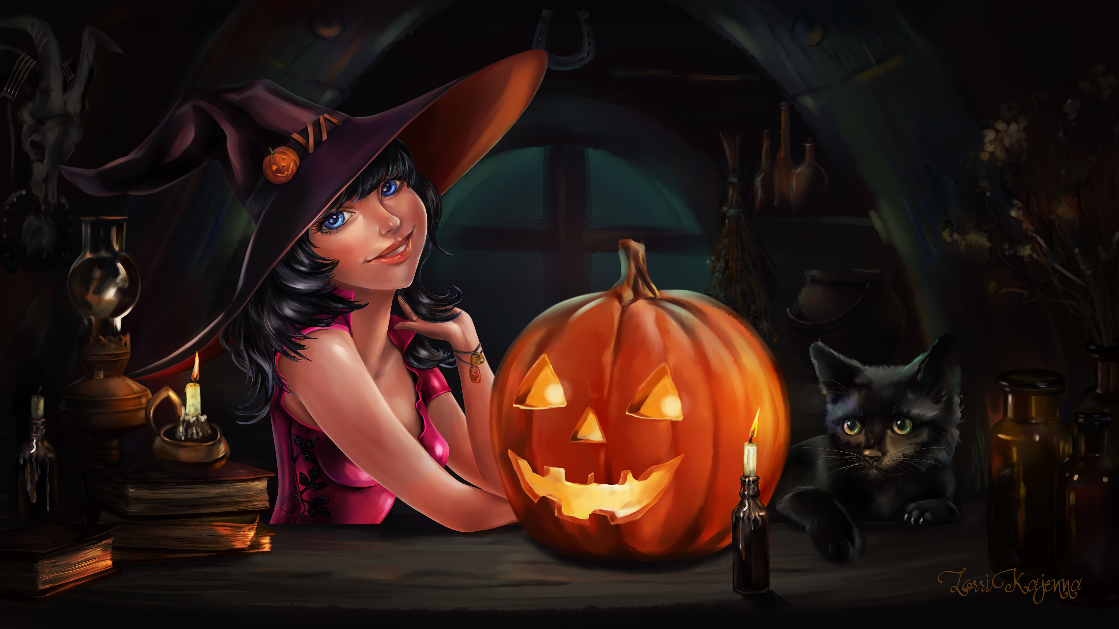 Black Cat Halloween - HD Wallpaper 