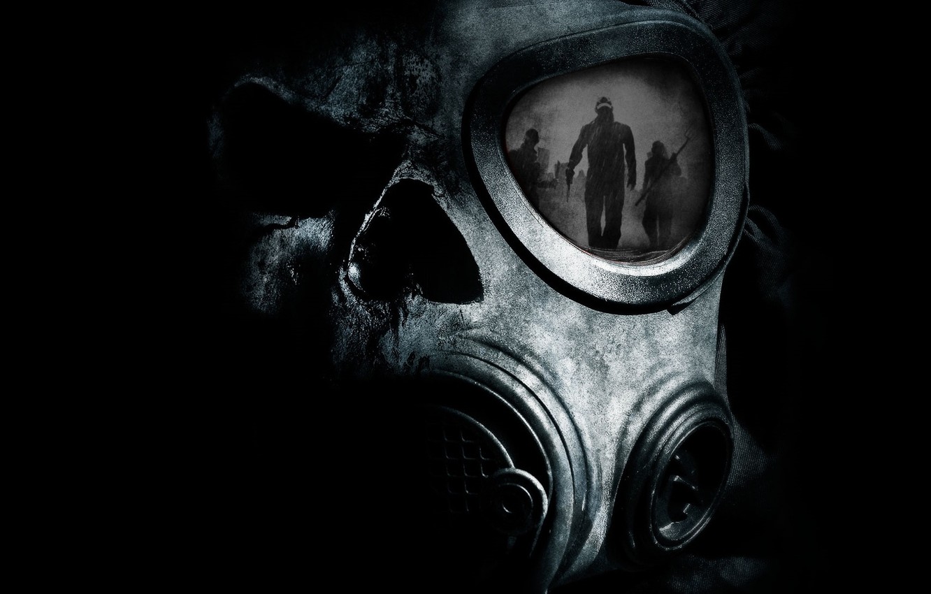 Photo Wallpaper Night, Reflection, Death, People, Fear, - Dark Gas Mask Art - HD Wallpaper 