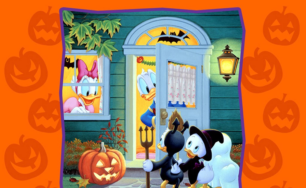 Free Disney Halloween Wallpaper - Donald Duck Nephews And Pluto Halloween - HD Wallpaper 