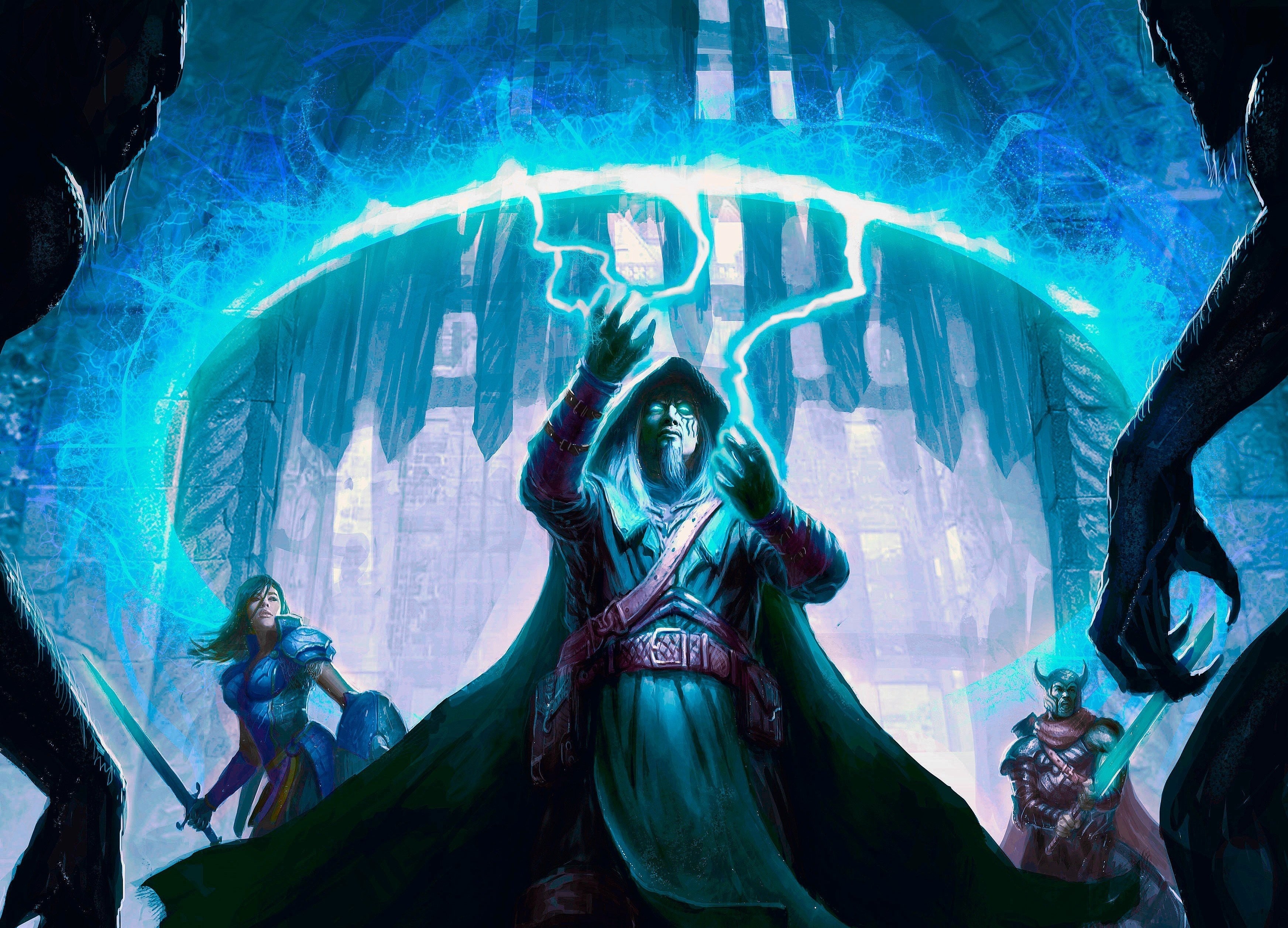 Magic, Sorcerer,fantasy, Wizard,android, Art, Horror, - Magic Wizard Art - HD Wallpaper 