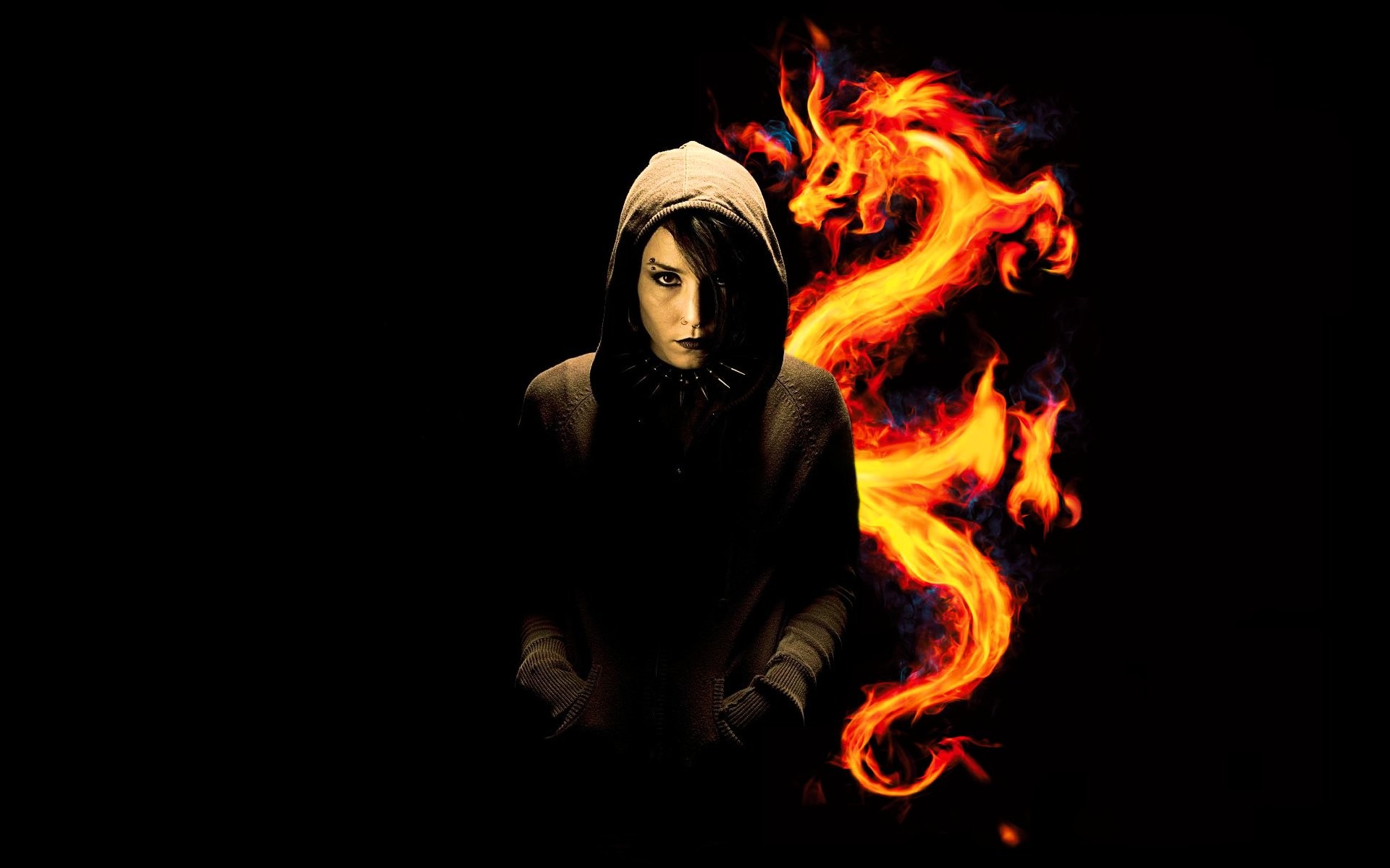 Dark, Horror, Hd Horror Wallpapers, Smart Phone Background, - Dragon Tattoo  With Black Background - 1920x1200 Wallpaper 