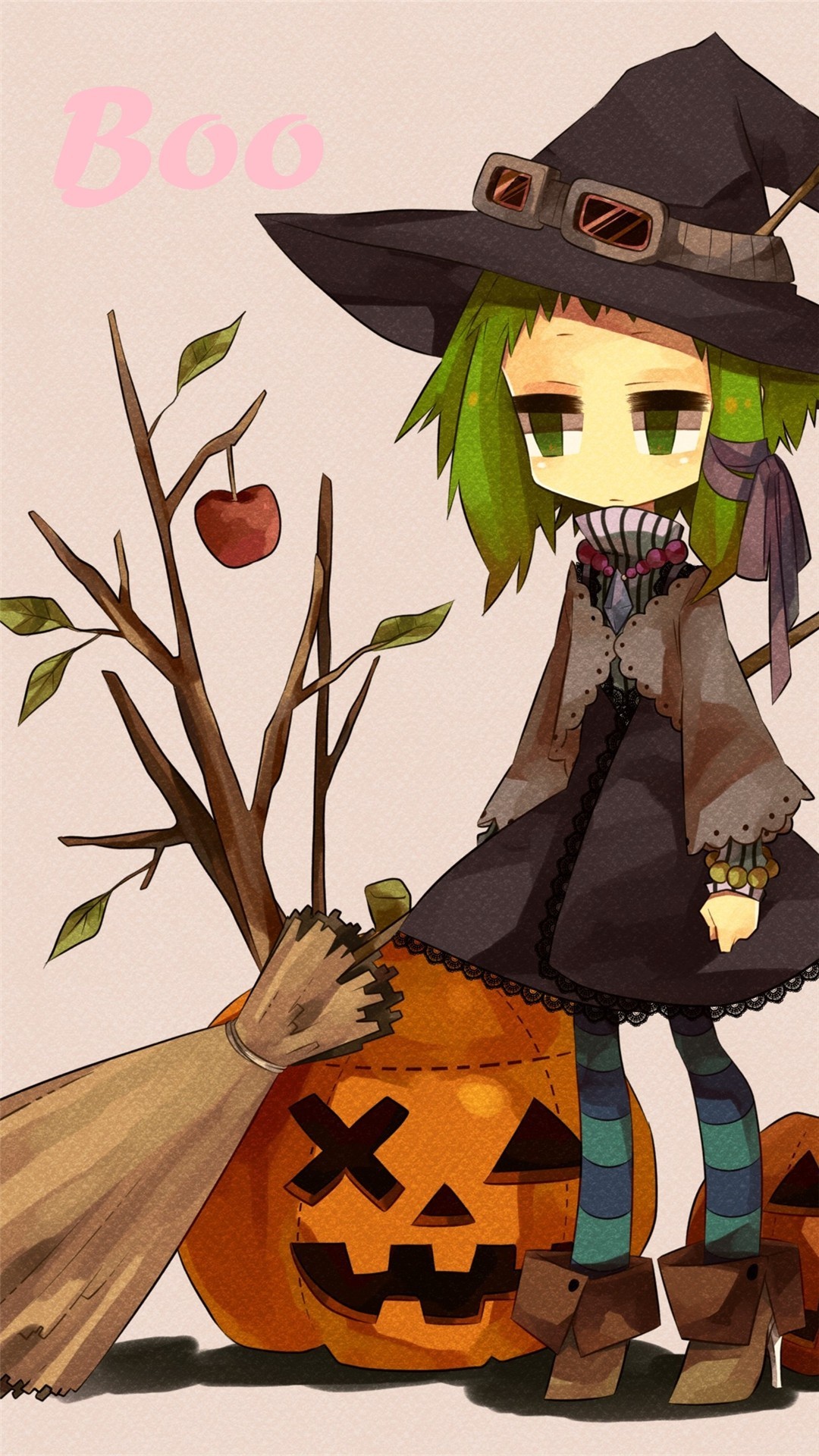 2014 Halloween Boo Iphone 6 Plus Wallpapers - Iphone Halloween Anime Backgrounds - HD Wallpaper 