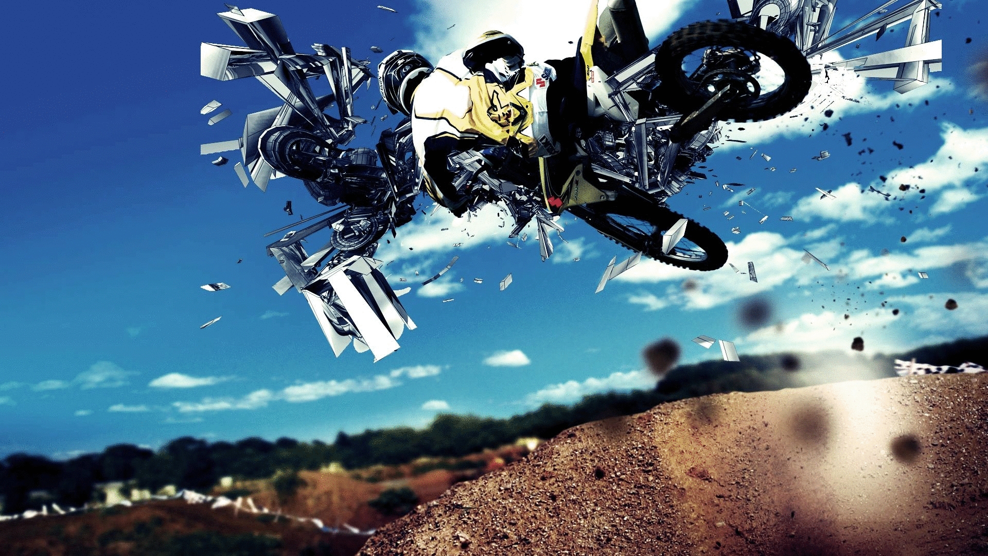 Dirt Bike Motocross Extreme Sport - Background Motocross - HD Wallpaper 