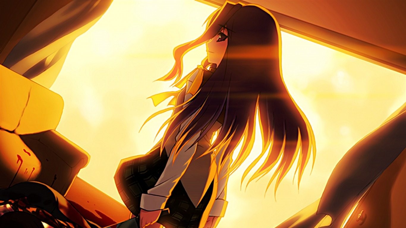 Girl Knife Blood Dawn Sofa Horror-anime Design Hd Wallpaper2013 - Anime With Knife Girl - HD Wallpaper 