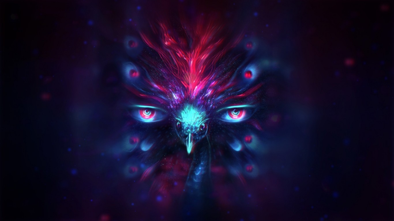 Bird Eyes, Psychedelic, Creepy - Peacock Digital - HD Wallpaper 