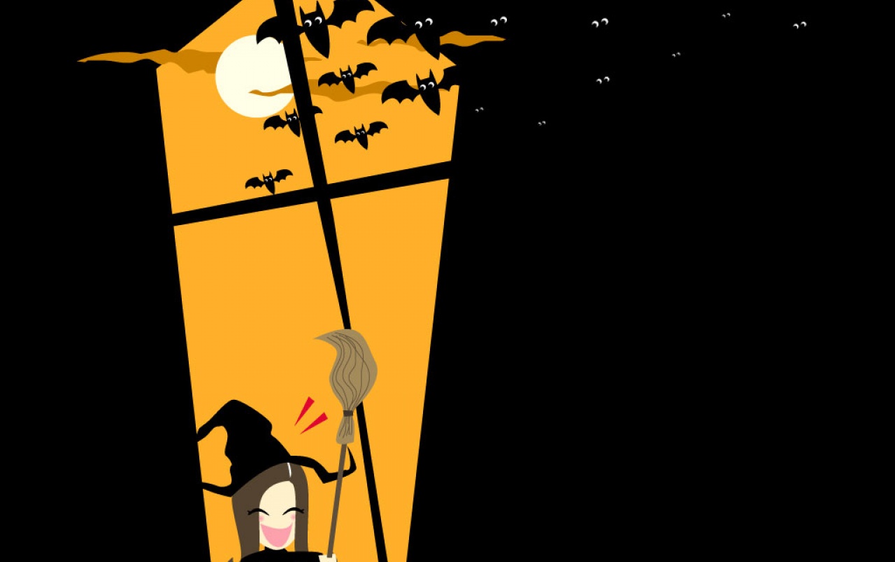Halloween Witch Wallpapers - Happy Halloween Cute Halloween Wallpaper Witch - HD Wallpaper 