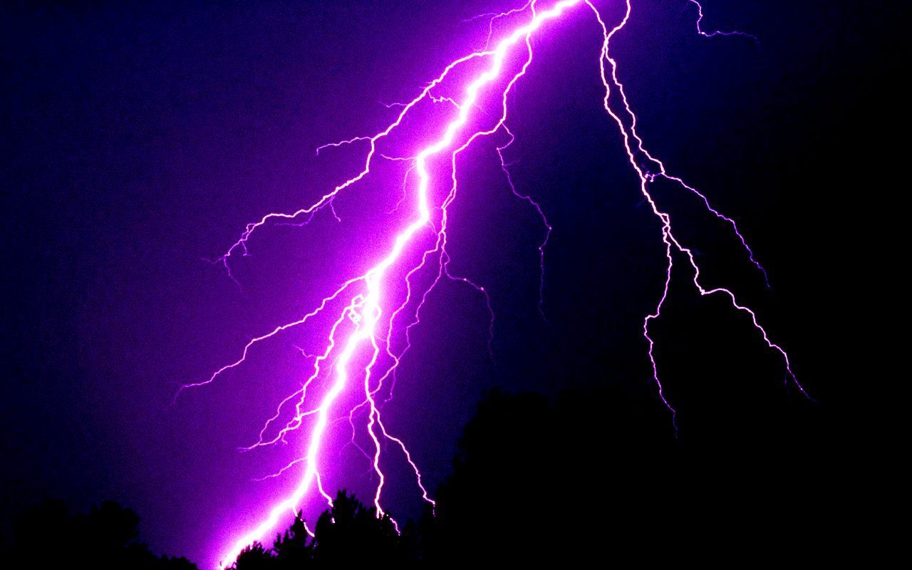 Stock ~ Lightning - Purple Lighting Strike - HD Wallpaper 