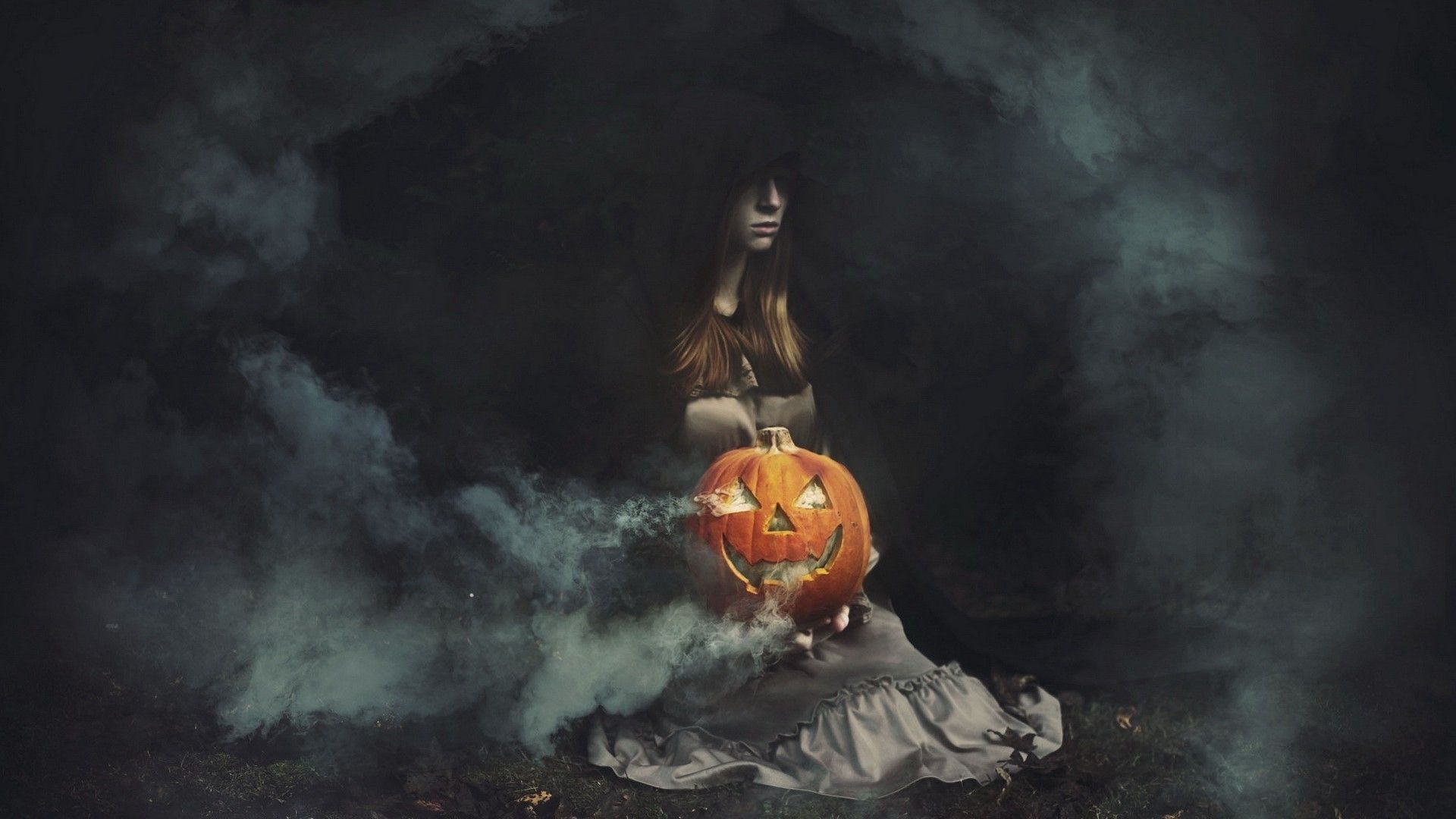 Halloween Pumpkin Artwork - HD Wallpaper 