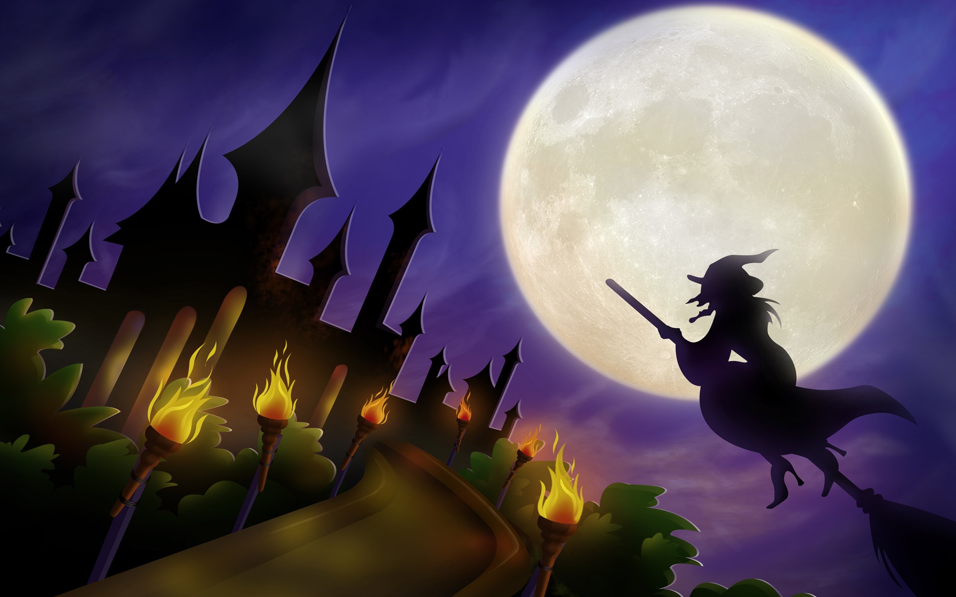 100287818 Halloween Witch Wallpapers - High Resolution Halloween Wallpaper Hd - HD Wallpaper 