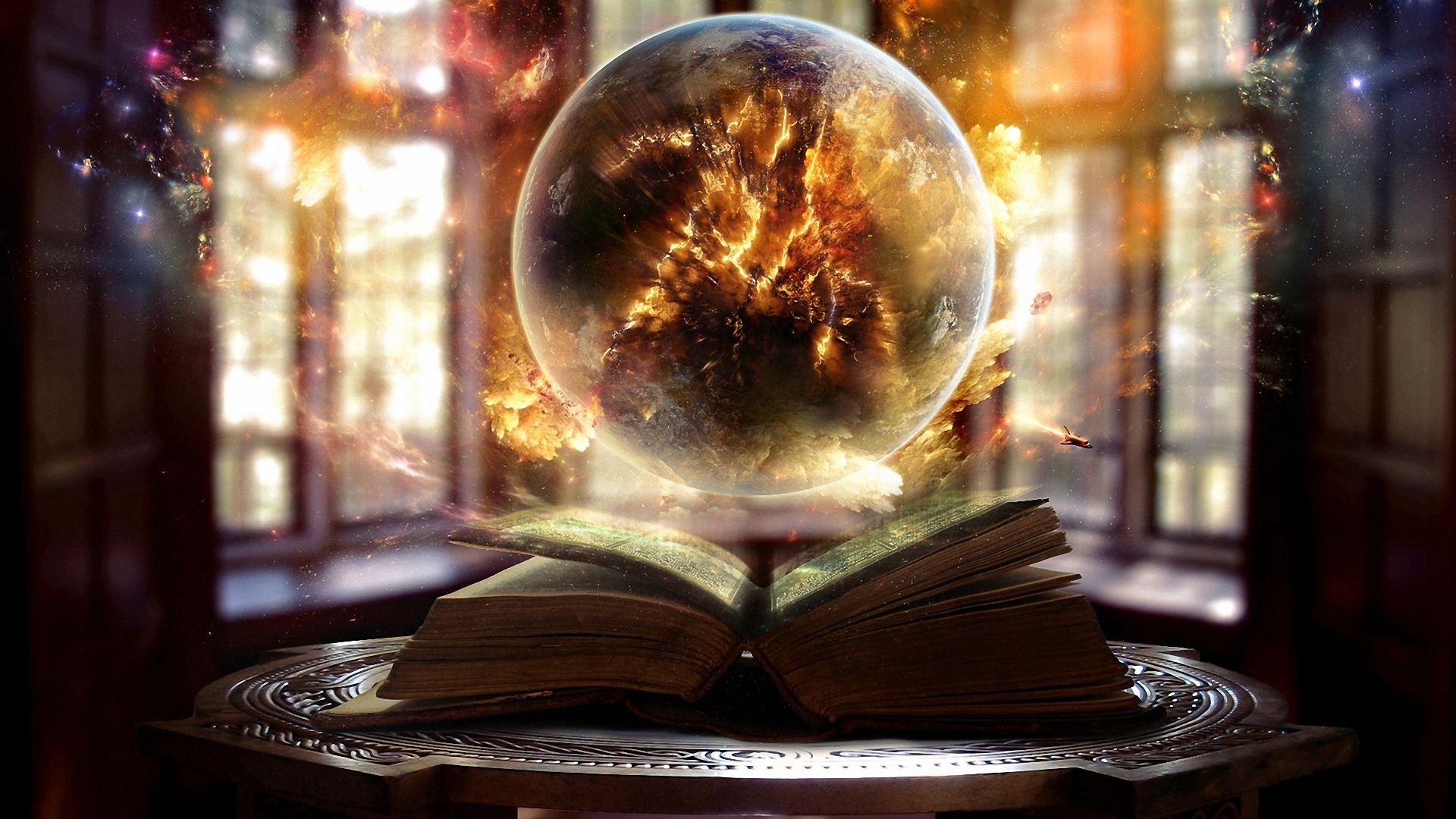 Wallpaper Book, Sphere, Magic, Sorcery - Book Magic - HD Wallpaper 