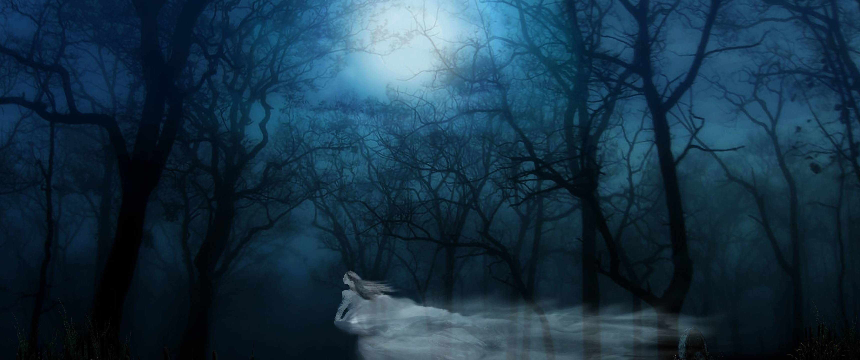 Ghost Halloween Gothic Dark Fantasy Art - HD Wallpaper 