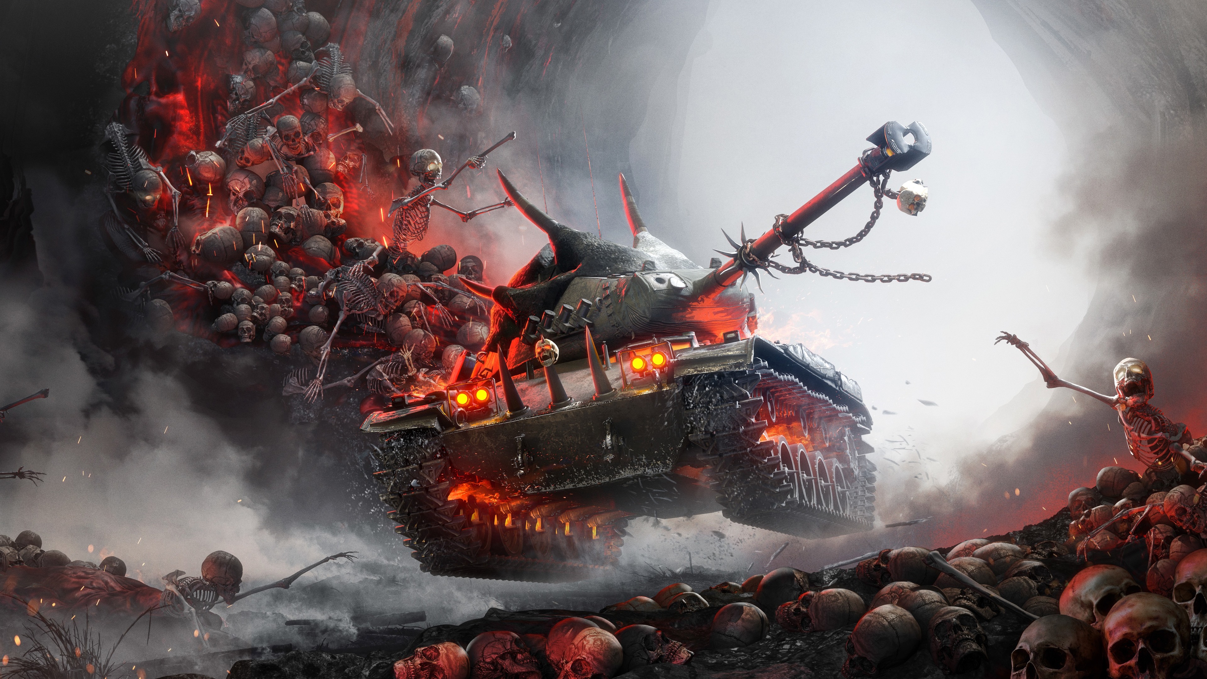 Wallpaper Tank Skulls Horror World Of Tanks 3840x2160 Wallpaper Teahub Io