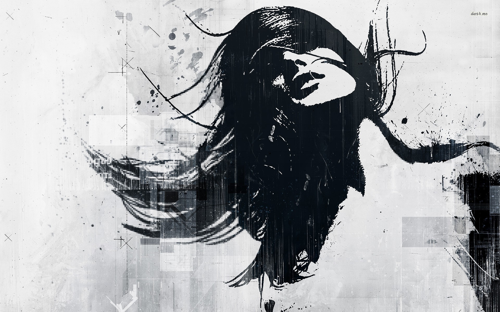 Graffiti Black And White Wallpaper 1080p On Hd Wallpaper - Abstract Woman Black And White - HD Wallpaper 