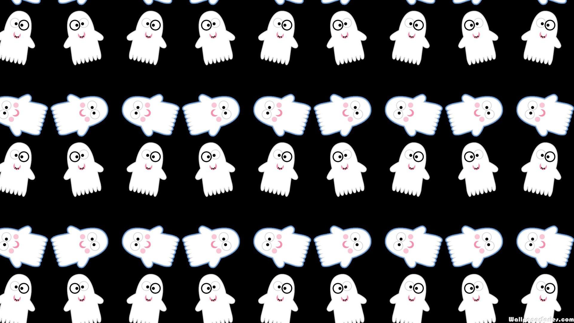 Hd Cute Funny Ghost Pattern Wallpaper - Halloween Wallpaper Ghosts -  1920x1080 Wallpaper 