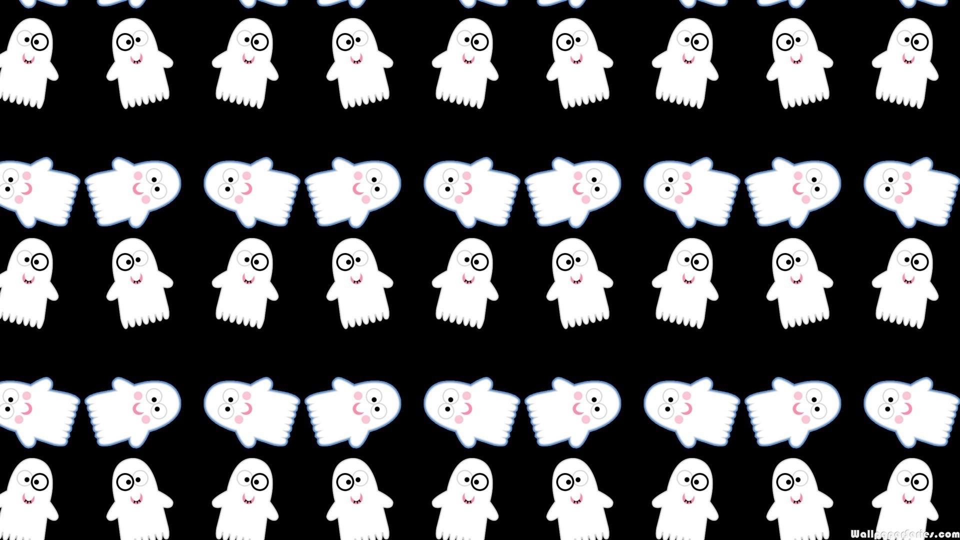 Hd Cute Funny Ghost Pattern Wallpaper - Halloween Wallpaper Ghosts - HD Wallpaper 