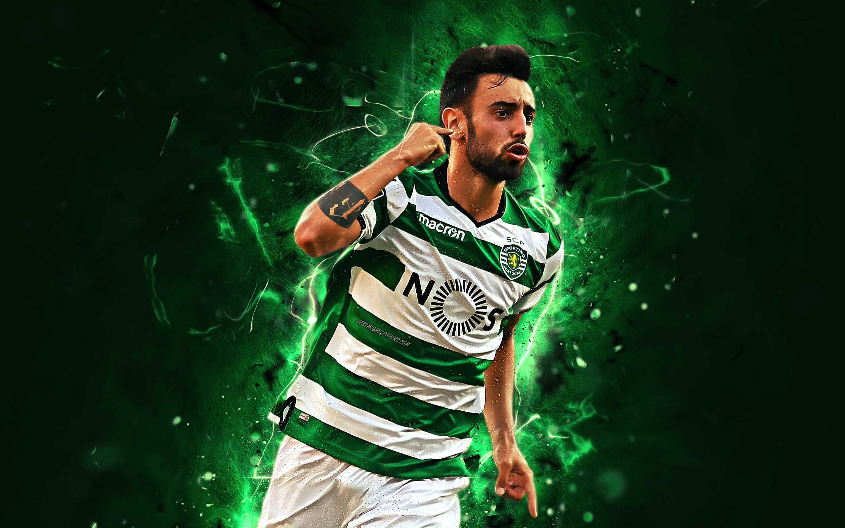 Bruno Fernandes, Goal, Abstract Art, Portuguese Footballers, - Bruno Fernandes Cool - HD Wallpaper 