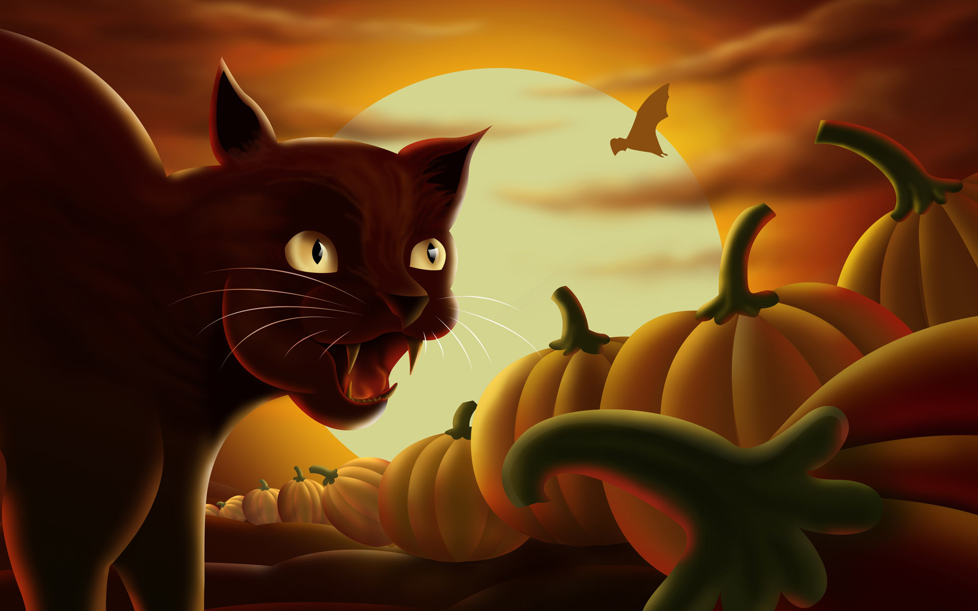Cute Halloween Cats Wallpaper Halloween Desktop Wallpaper - Free Desktop Wallpaper Cute Halloween - HD Wallpaper 